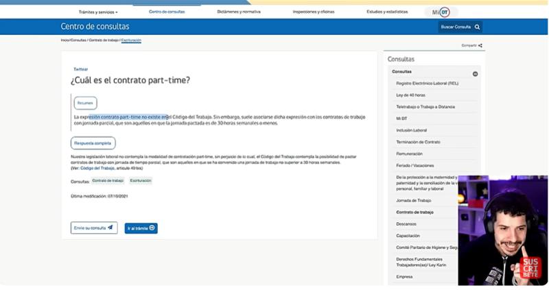 Youtube - Youtuber español cuestionó oferta laboral chilena