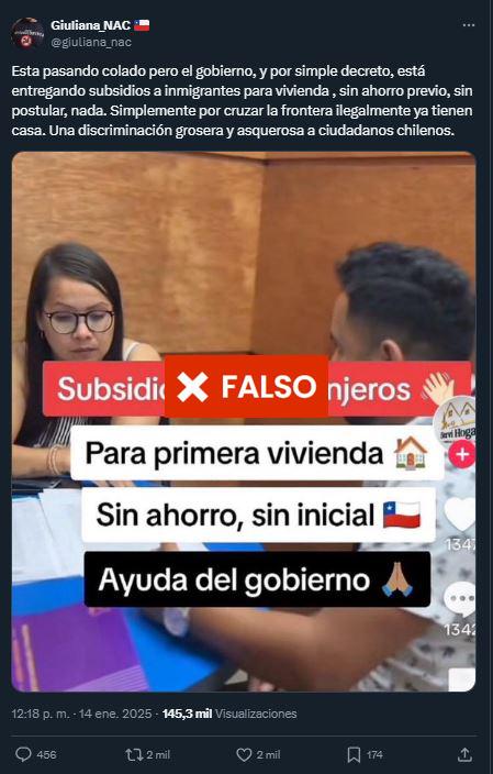 X - El gobierno NO está entregando viviendas a extranjeros irregulares.