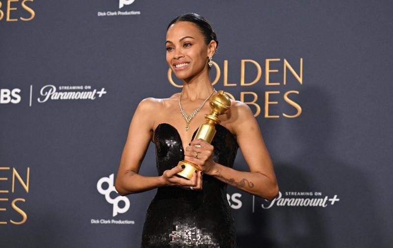 AFP - Zoe Saldana en los Globos de Oro