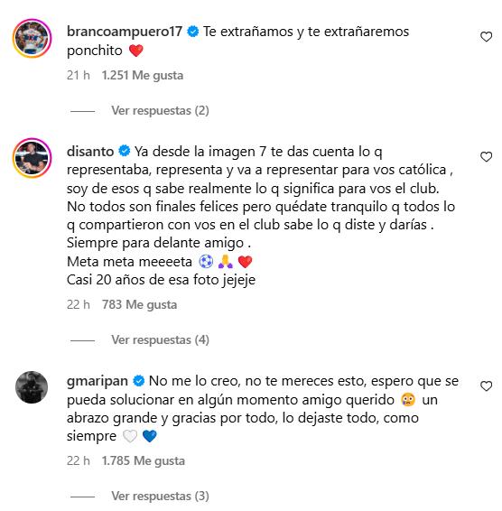 Diversos futbolistas comentaron la publicación de Alfonso Parot - Créditos: Captura