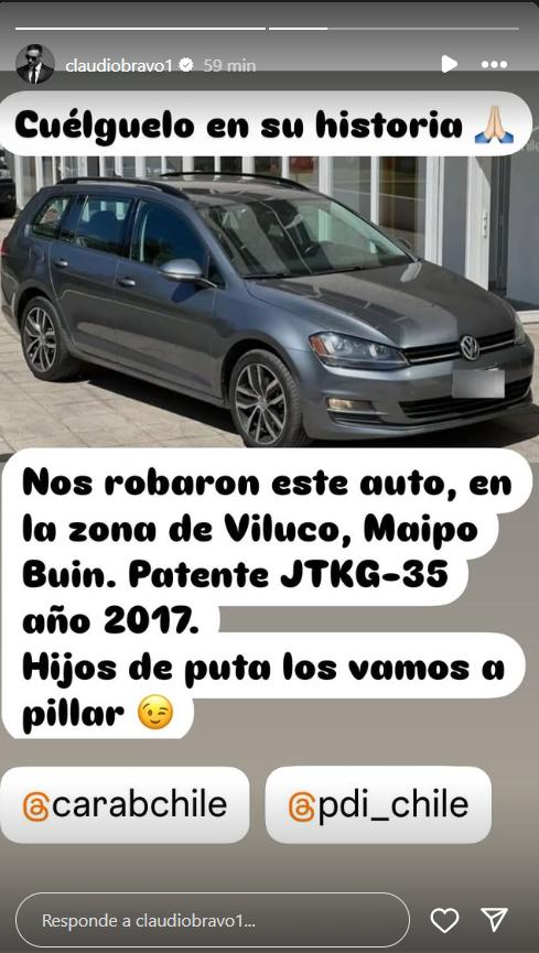 Claudio Bravo muy molesto por el robo que sufrió su familia - Créditos: Captura