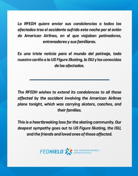 Patinadores artísticos iban en avión estrellado en Washington - Créditos: @fedhielo