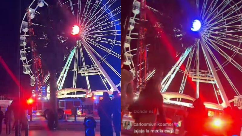 TikTok - Más de 30 personas rescatadas por Bomberos tras quedar atrapadas en Rueda de la Fortuna en Viña del Mar