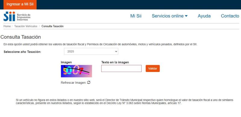 SII - Permiso de Circulación 2025