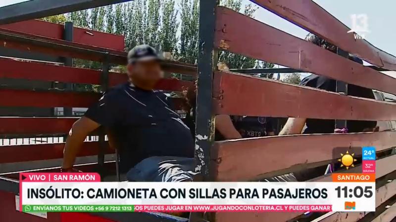 Canal 13 - Camión transportaba a personas en sillas en zona de carga