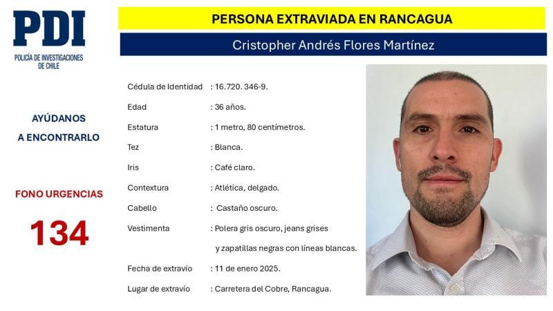 PDI - Familia busca a hombre desaparecido en Rancagua