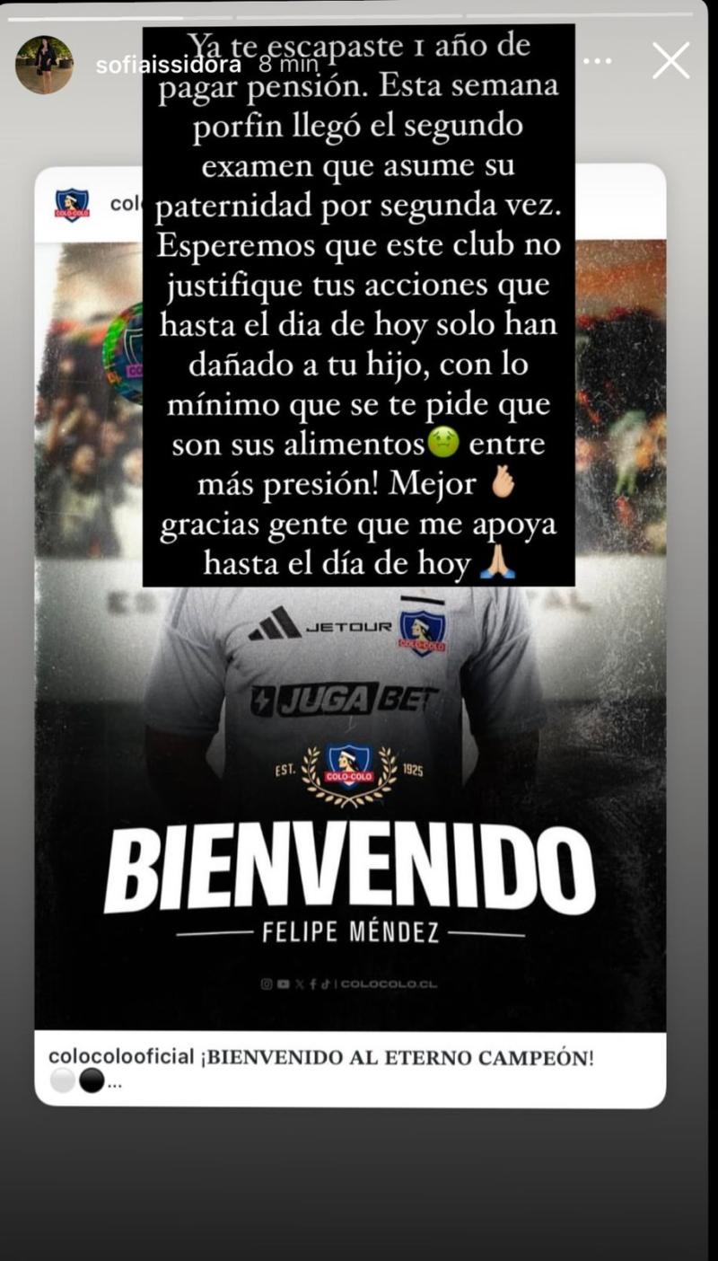 Sofía Pinto luego de que Colo Colo presentara a Víctor Méndez.