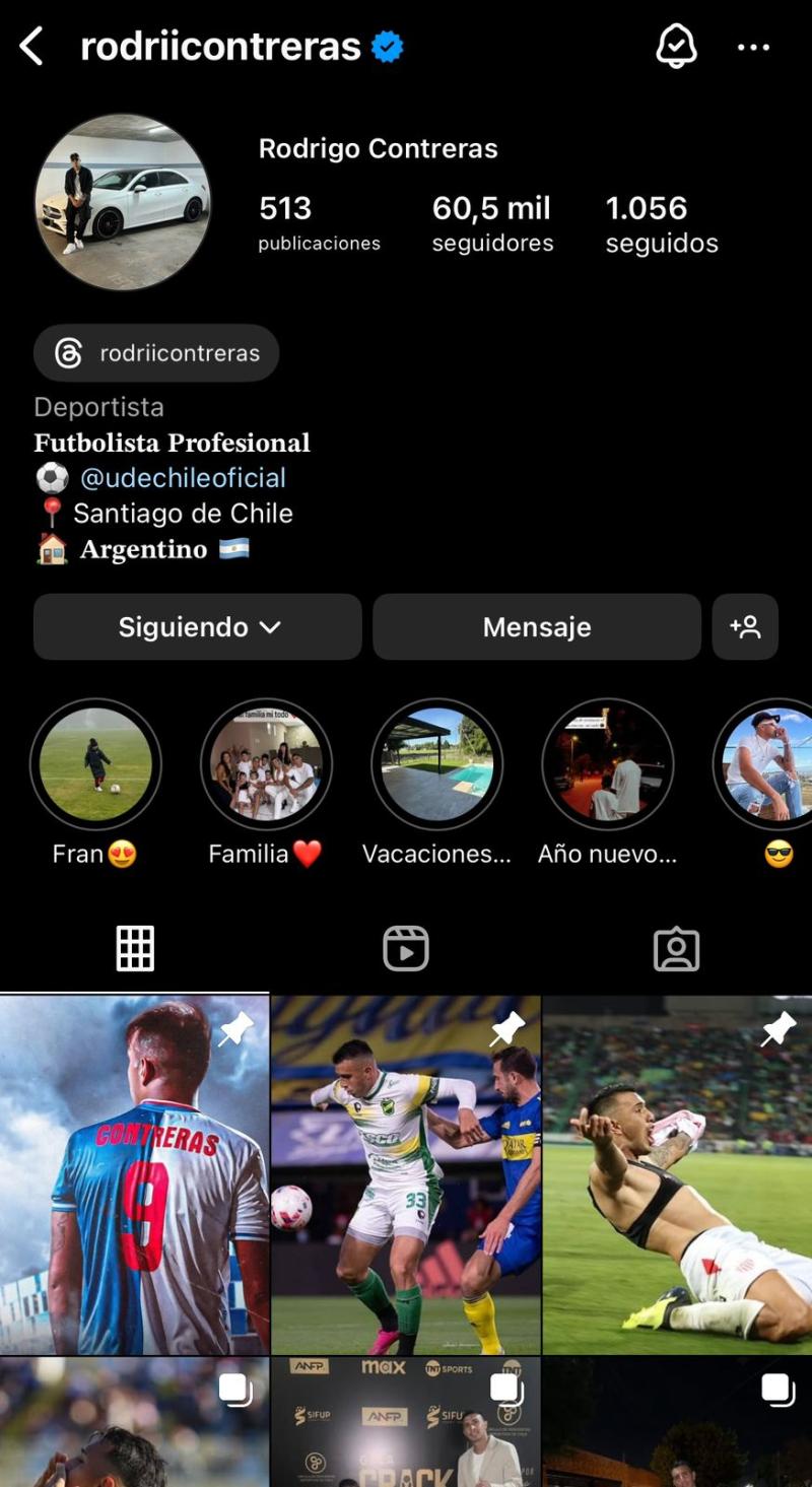 Rodrigo Contreras cambió su biografía de Instagram - Créditos: Captura