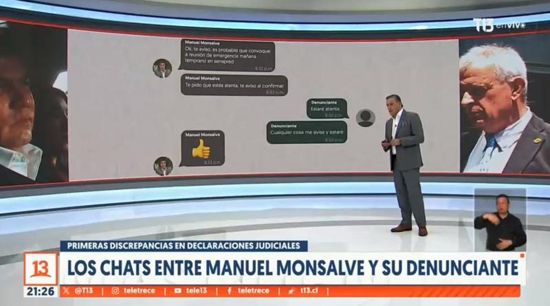T13 - Chats de WhatsApp entre Manuel Monsalve y su denunciante