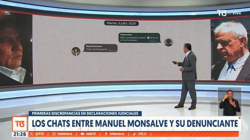 T13 - Chats de WhatsApp entre Manuel Monsalve y su denunciante