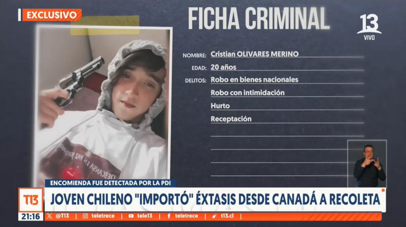 "Cambiando de rubro": Detienen a joven que pasó de los portonazos a "importar" éxtasis