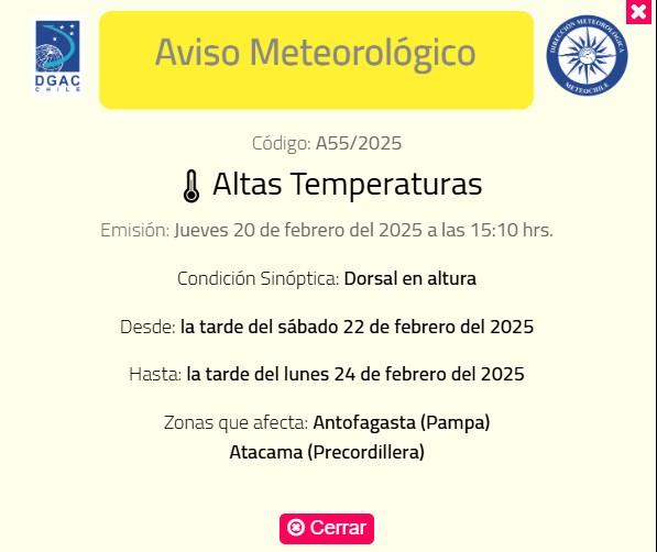 Emiten aviso por altas temperaturas para cuatro regiones del país