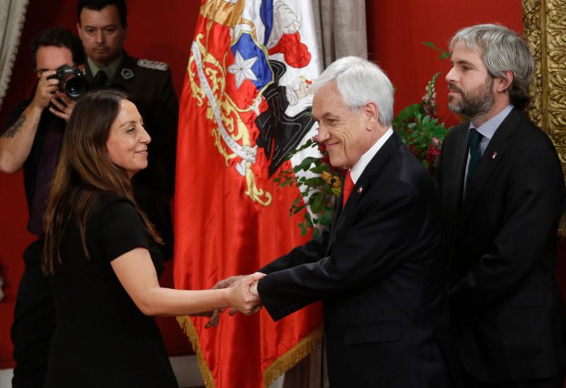 Cecilia Pérez junto a Sebastián Piñera, 2019 - Agencia Uno