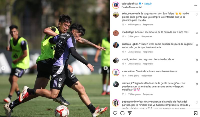 Hinchas de Colo Colo molestos por la reprogramación del partido con Unión San Felipe - Créditos: Captura