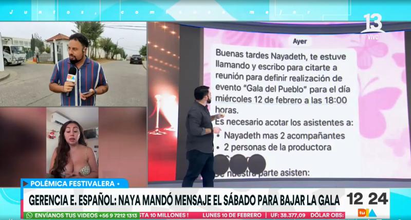 Canal 13 - Chat de Naya Fácil y gerente del Estadio Español