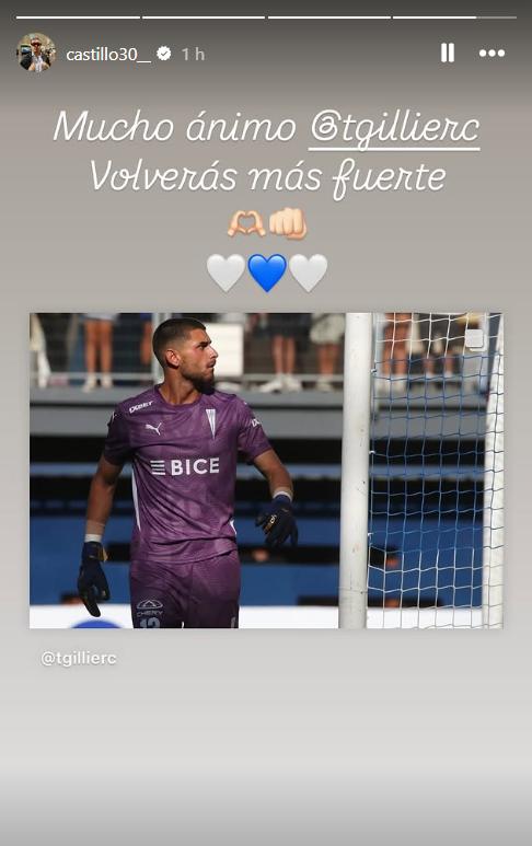 Nicolás Castillo envió sus buenos deseos para Thomas Gillier tras su lesión - Créditos: Captura Instagram
