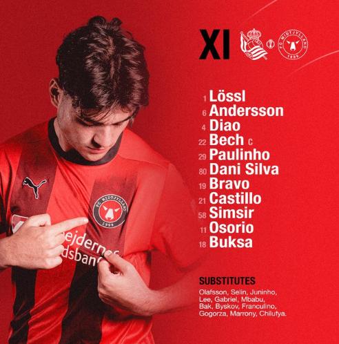 Darío Osorio titular en la Europa League - Créditos: @fcmidtjylland