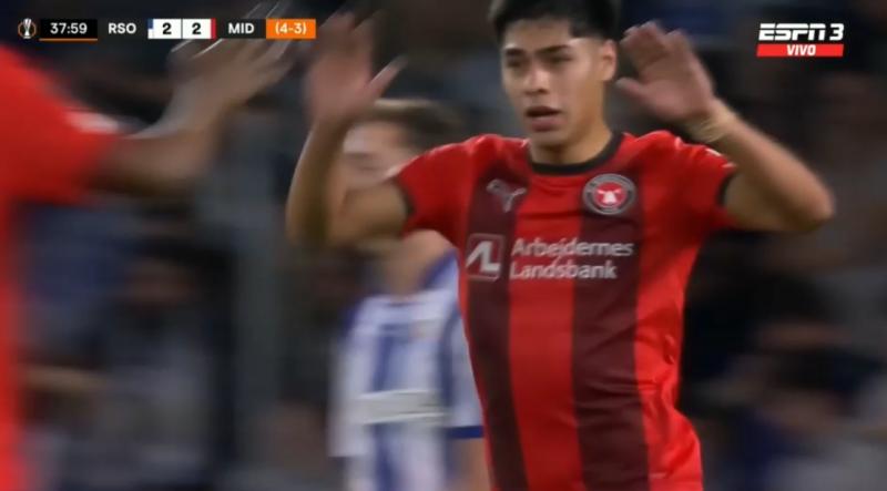 Darío Osorio puso el 2-2 frente a Real Sociedad en Europa League - Créditos: ESPN