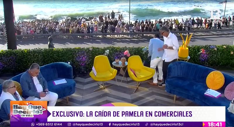 Canal 13 - Pamela Díaz se cae en '¡Hay que decirlo!'