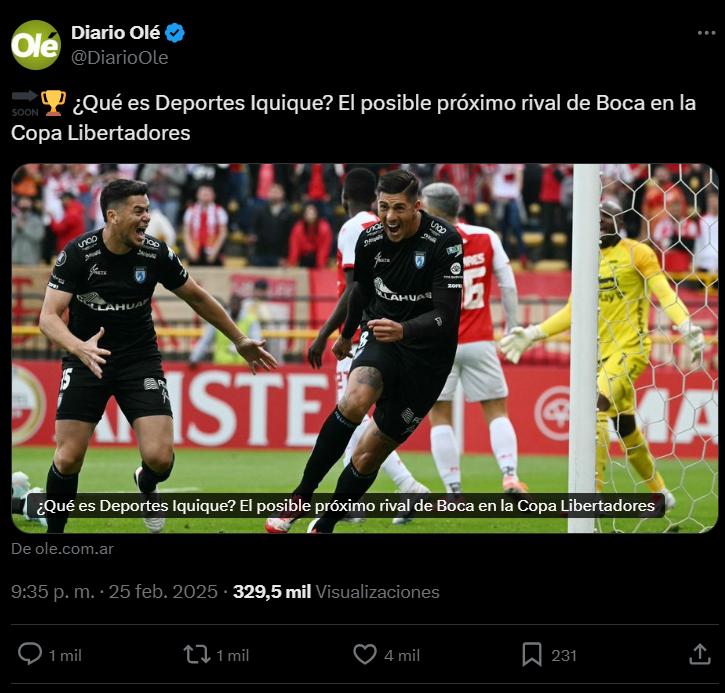 La insólita burla de Diario Olé a Deportes Iquique - Créditos: Captura