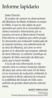 Carta de María Teresa Ruiz - EMOL