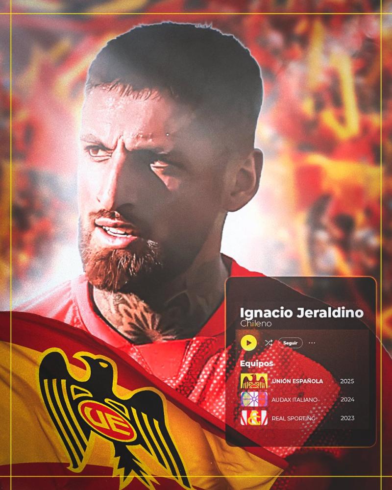 Ignacio Jeraldino fue presentado como refuerzo de Unión Española - Créditos: Prensa Club