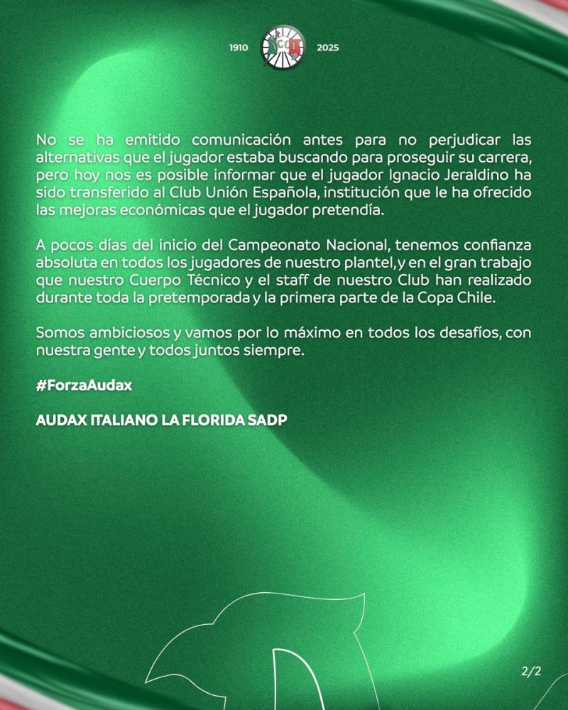 Comunicado de Audax Italiano - Créditos: Prensa Club