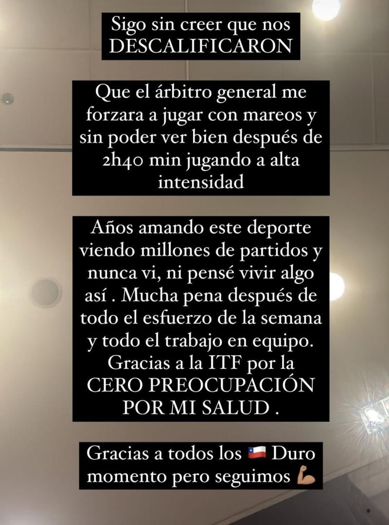 Instagram @garincris - El mensaje de Cristian Garin