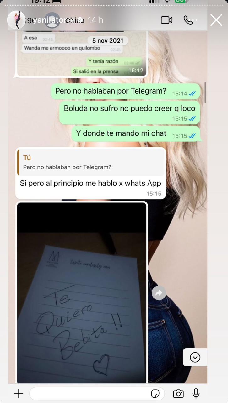 Instagram - Chats entre la China Suárez y Wanda Nara