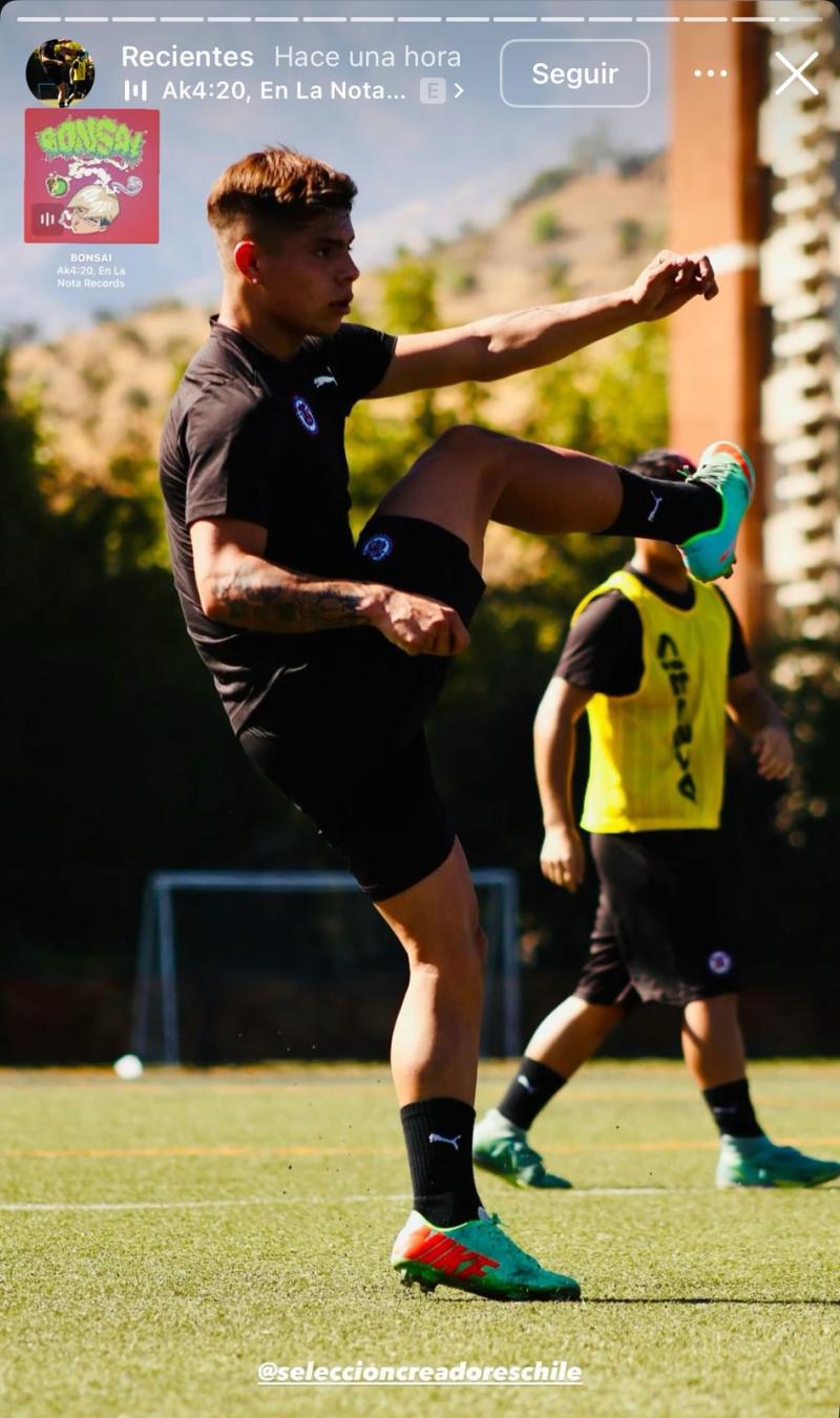 Tomas Roco sorprendió al aparecer entrenando con "Selección de Creadores" - Créditos: Captura @roco31._