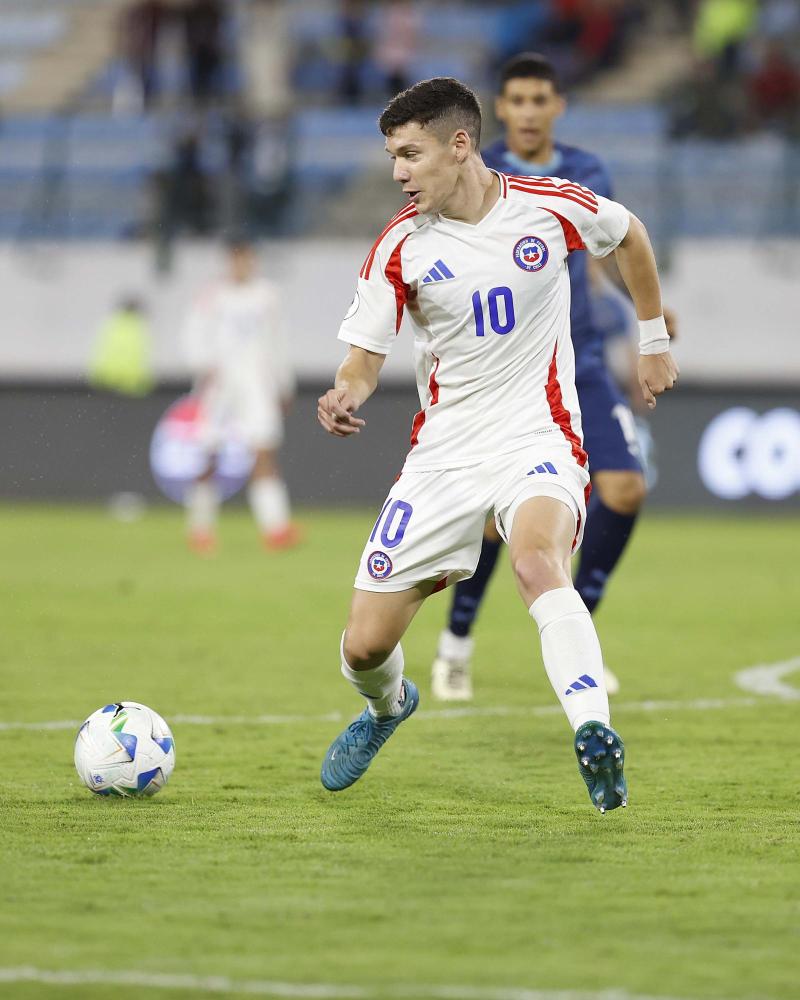 Agustín Arce convirtió el 1-1 para la Roja Sub 20 - Créditos: Carlos Parra / FFCH