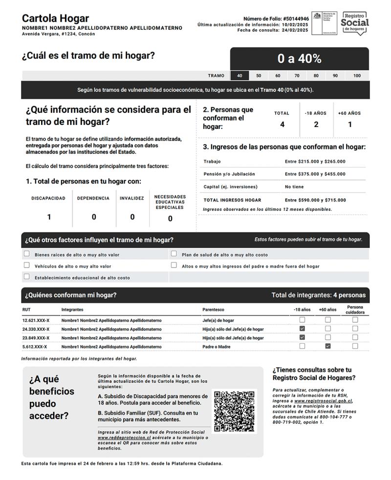 Nueva cartola del RSH - registrosocial.gob