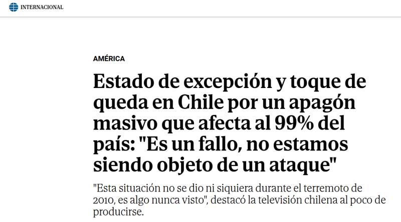 El Mundo España - Corte de luz