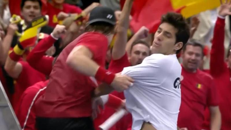 Así fue la agresión que vivió Cristian Garin en Copa Davis - Créditos: Captura