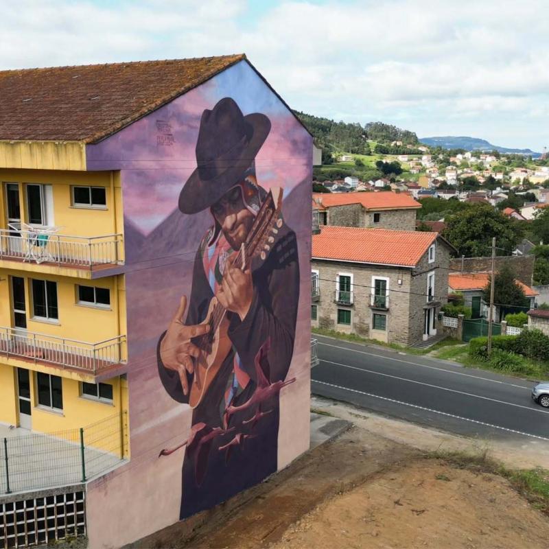 "El Charanguista Andino" mural de artista chileno gana tercer lugar en competencia del Mejor Mural del Mundo - Instagram Cristóbal Persona
