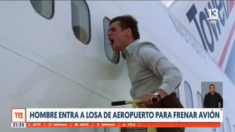 ¡Como en las películas!: Hombre se para frente a avión para que no despegue sin él