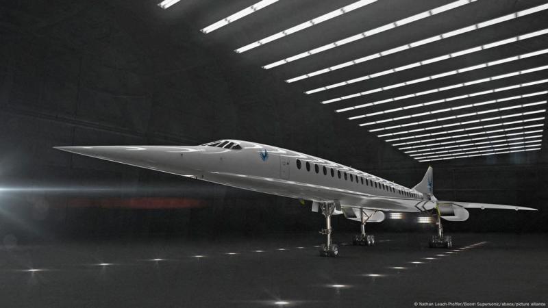 Así sería el avión Overture de Boom Supersonic, diseñado para transportar hasta 80 pasajeros a velocidades de Mach 1,7 y reducir a la mitad los tiempos de vuelo actuales con su tecnología "Boomless Cruise".