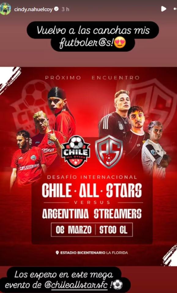 Cindy Nahuelcoy compartió la noticia en su Instagram - Créditos: Captura