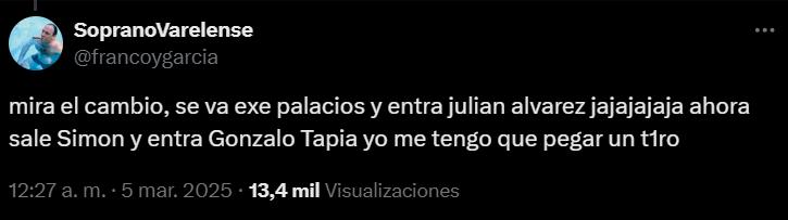 Hinchas de River Plate festinan en redes sociales con Gonzalo Tapia.