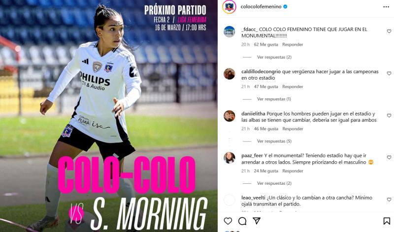 Hinchas de Colo Colo molestos por decisión del club con equipo femenino - Créditos: Captura