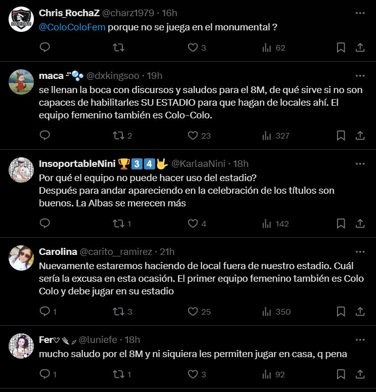 Hinchas de Colo Colo molestos por decisión del club con equipo femenino - Créditos: Captura