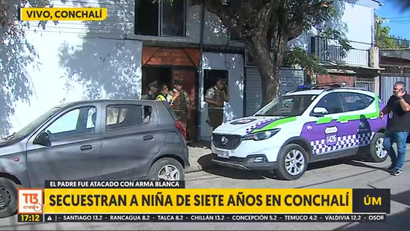 Secuestran a niña de siete años en Conchalí: Padre fue atacado con arma blanca