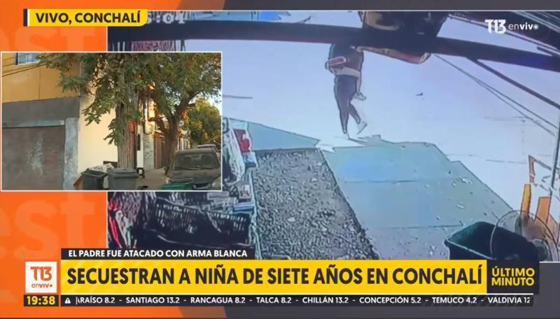 Revelan video de secuestro de niña de siete años en Conchalí: Padre fue apuñalado por captores