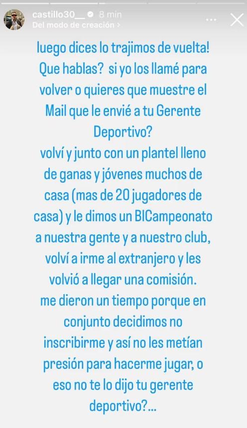 El posteo de Nico Castillo - Créditos: Instagram