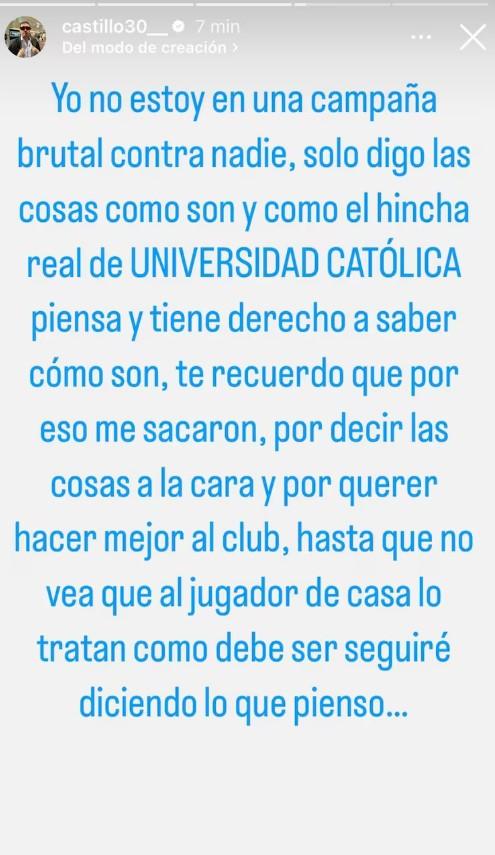 El posteo de Nico Castillo - Créditos: Instagram