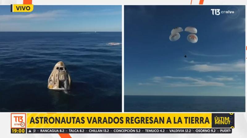 T13 - Astronautas varados nueve meses en el espacio finalmente regresaron a la Tierra