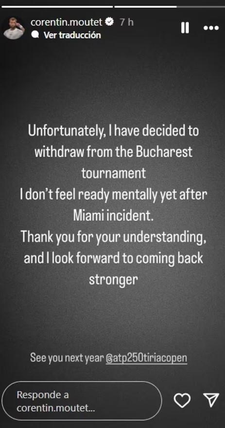 La publicación de Moutet - Créditos: Instagram