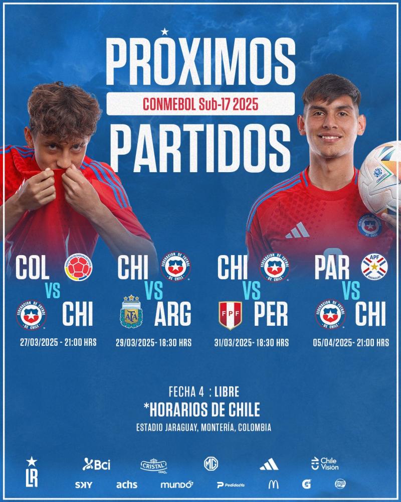 Chile Sub 17 está en Colombia para el Sudamericano - Créditos: La Roja