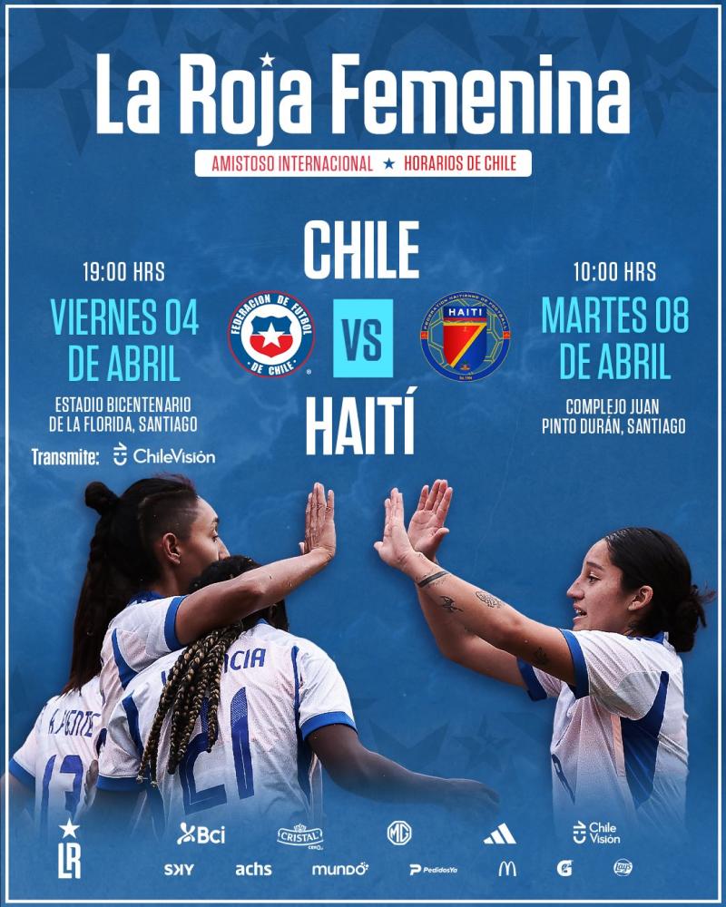 La Roja Femenina jugará dos partidos amistosos con Haití - Créditos: La Roja