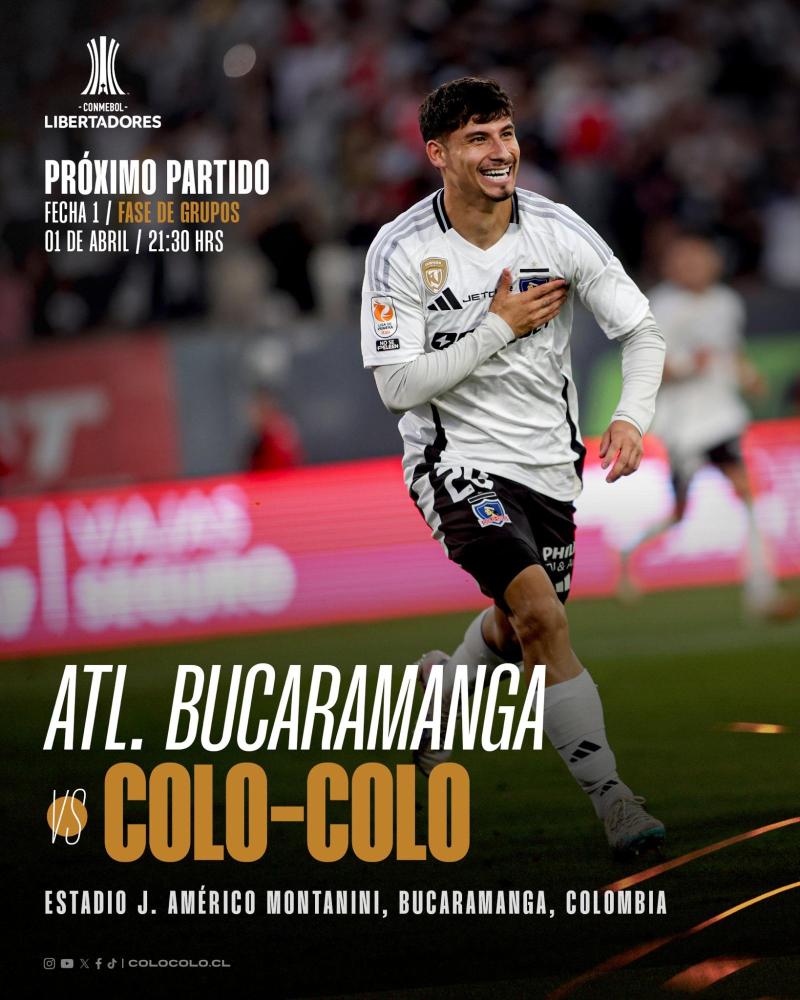 El Cacique visita a Bucaramanga por la fecha 1 de Copa Libertadores - Créditos: Colo Colo